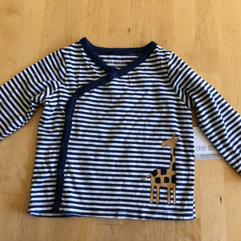 Okie Dokie Navy and White Striped Baby‎ Top